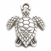 Vedhæng. Skildpadde. Forsølvet tibetansk sølv. 16 mm